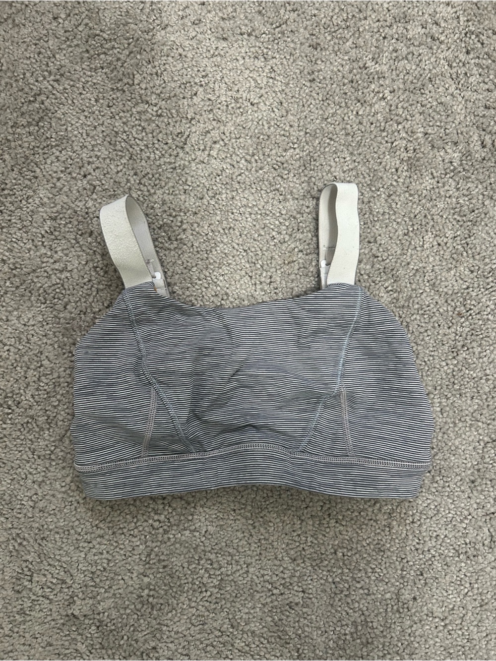 Lululemon athletica Gray Striped Sports Bra with Adjustable Straps